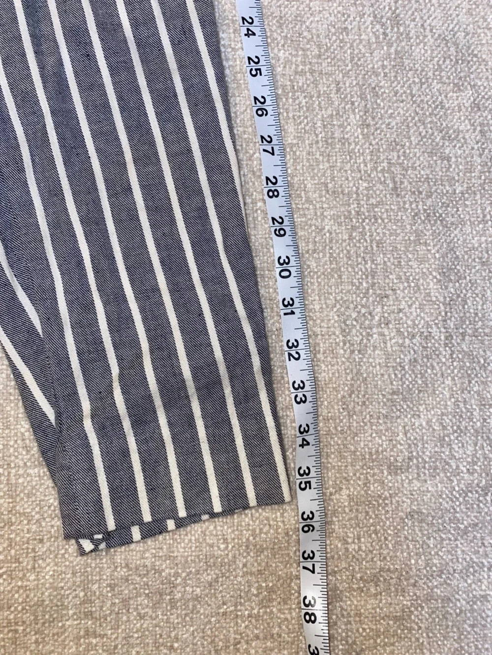 Banana Republic Avery Striped Linen Cotton Stretch Pants Size 0 Preppy